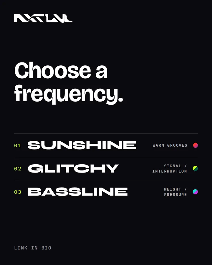 Instagram postu: Choose a frequency