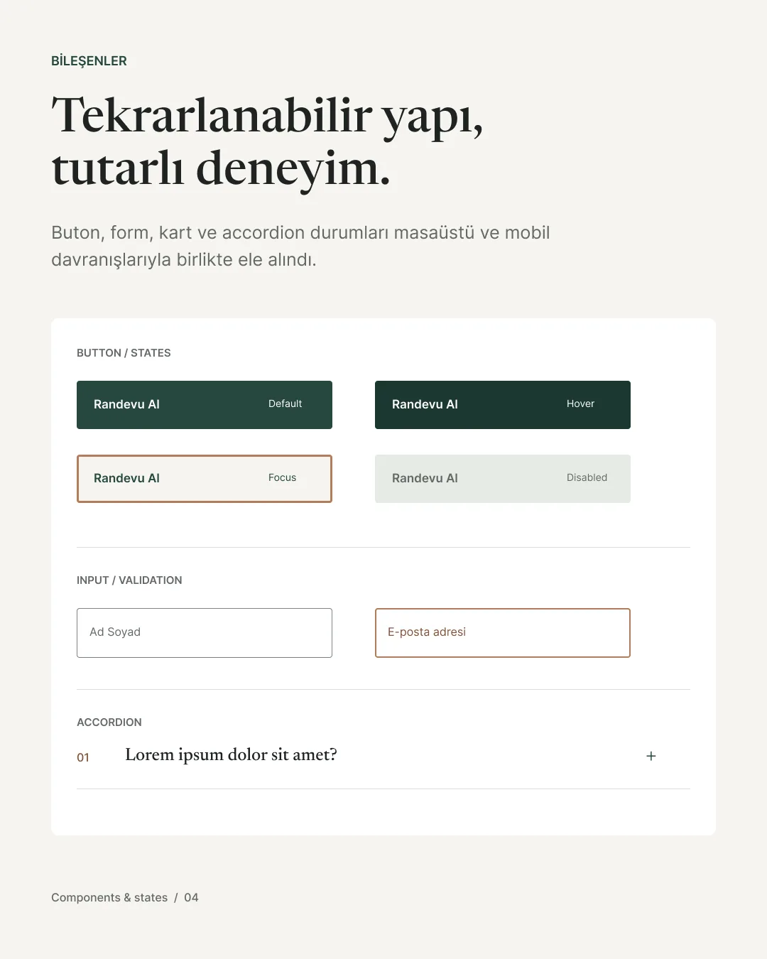 Temeller ve bileşenler — vaka görseli
