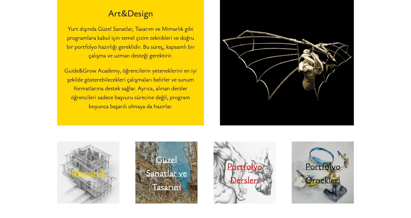 Guide & Grow Academy anasayfası: Art&Design
