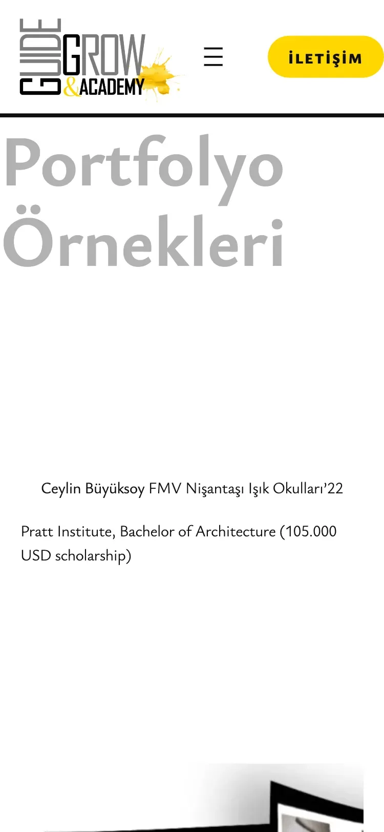 Guide & Grow Academy mobil: Portfolyo Örnekleri