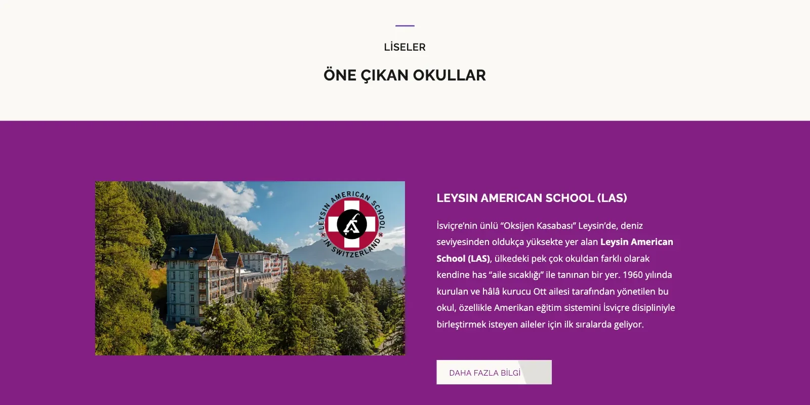 Mor Academia anasayfası: Liseler