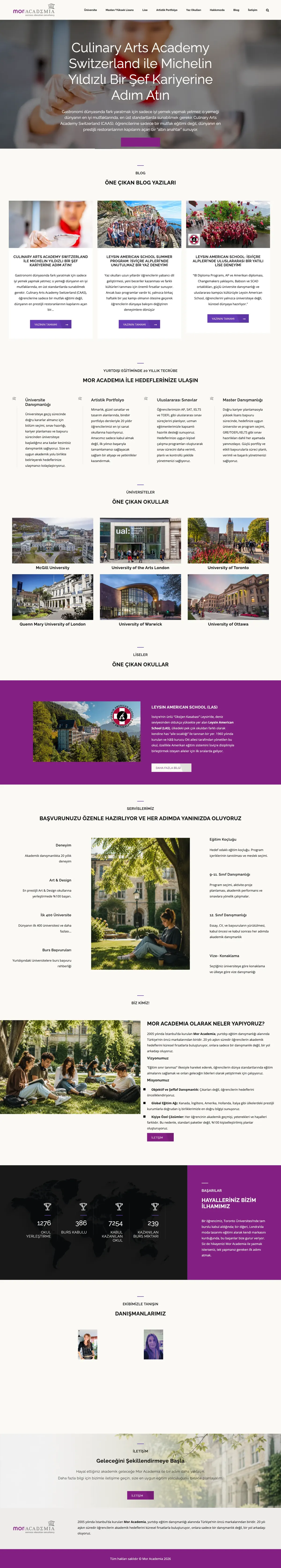 Mor Academia web sitesi